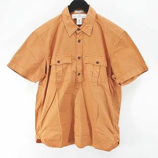 エイチアンドエム(H&M)のエイチ&エム 半袖 シャツ カットソー M オレンジ系 胸ポケット 綿 コットン(シャツ)