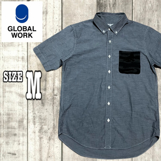 GLOBAL WORK - GLOBAL WORK メンズ 半袖シャツ 迷彩柄ポケット Mサイズ【美品】