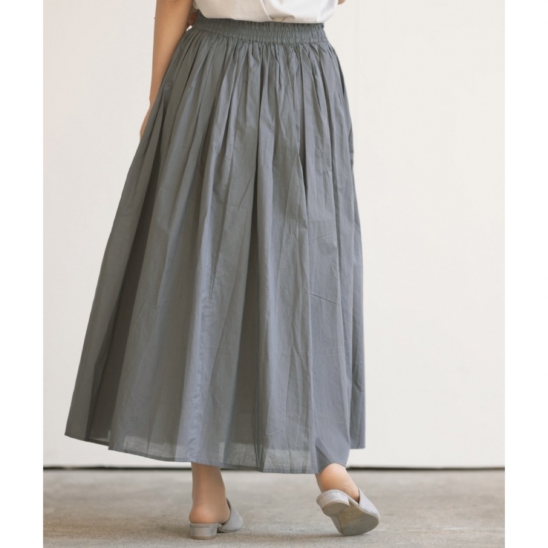 rps(アルピーエス)の美品　コットン　夏　ロングスカート　綿100%  r.p.s　グレー レディースのスカート(ロングスカート)の商品写真