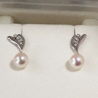 MIKIMOTO - ミキモト  ダイヤモンド　ピアス　８ミリ　大珠