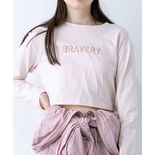 OLIVEdesOLIVE - タグ付き キラキラプリントクロップドTシャツ ピンク