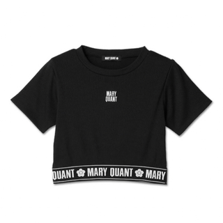 マリークワント(MARY QUANT)の新品 MARY QUANTロゴテープクロップド Tシャツ ブラック (Tシャツ/カットソー(半袖/袖なし))