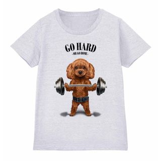 【筋トレ プードル 犬 いぬ】ダンベル Tシャツ メンズ レディース 半袖(Tシャツ(半袖/袖なし))