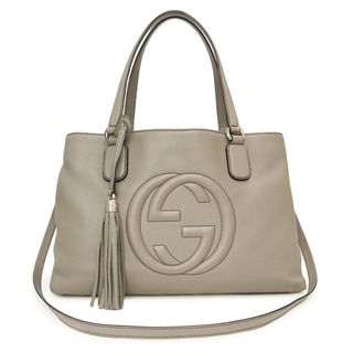 Gucci - グッチ ソーホー ワーキング 2way ショルダー トートバッグ 斜め掛け カーフスキン レザー グレージュ ライトゴールド金具 308363 GUCCI（未使用　展示品）