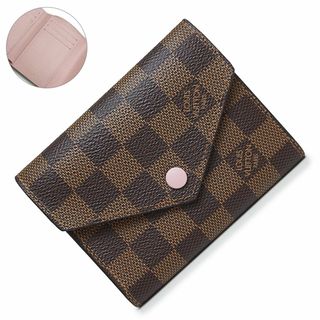 ルイヴィトン(LOUIS VUITTON)のルイ ヴィトン ポルトフォイユ ヴィクトリーヌ 三つ折り財布 ダミエ ローズバレリーヌ ブラウン ピンク 茶 ゴールド金具 N61700 箱付 LOUIS VUITTON（新品・未使用品）(財布)