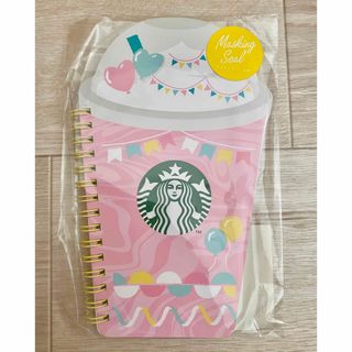 スターバックス(Starbucks)の【新品未開封】スターバックス　フラペチーノリングノート　ピンク　マスキングシール(ノート/メモ帳/ふせん)