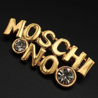 MOSCHINO - 正規品 モスキーノ MOSCHINO ロゴ ブローチ Broochラインストーン