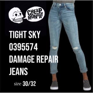 CHEAP MONDAY - TIGHT SKY 0395574 DAMAGE REPAIR JEANS