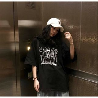 レディース tシャツ コーデ かわいい 半袖 ゆったり 人気 インナ ダンス(Tシャツ(半袖/袖なし))