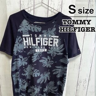 トミーヒルフィガー(TOMMY HILFIGER)のTommy Hilfiger　Tシャツ　S　ネイビー　ボタニカル柄　プリント(Tシャツ/カットソー(半袖/袖なし))