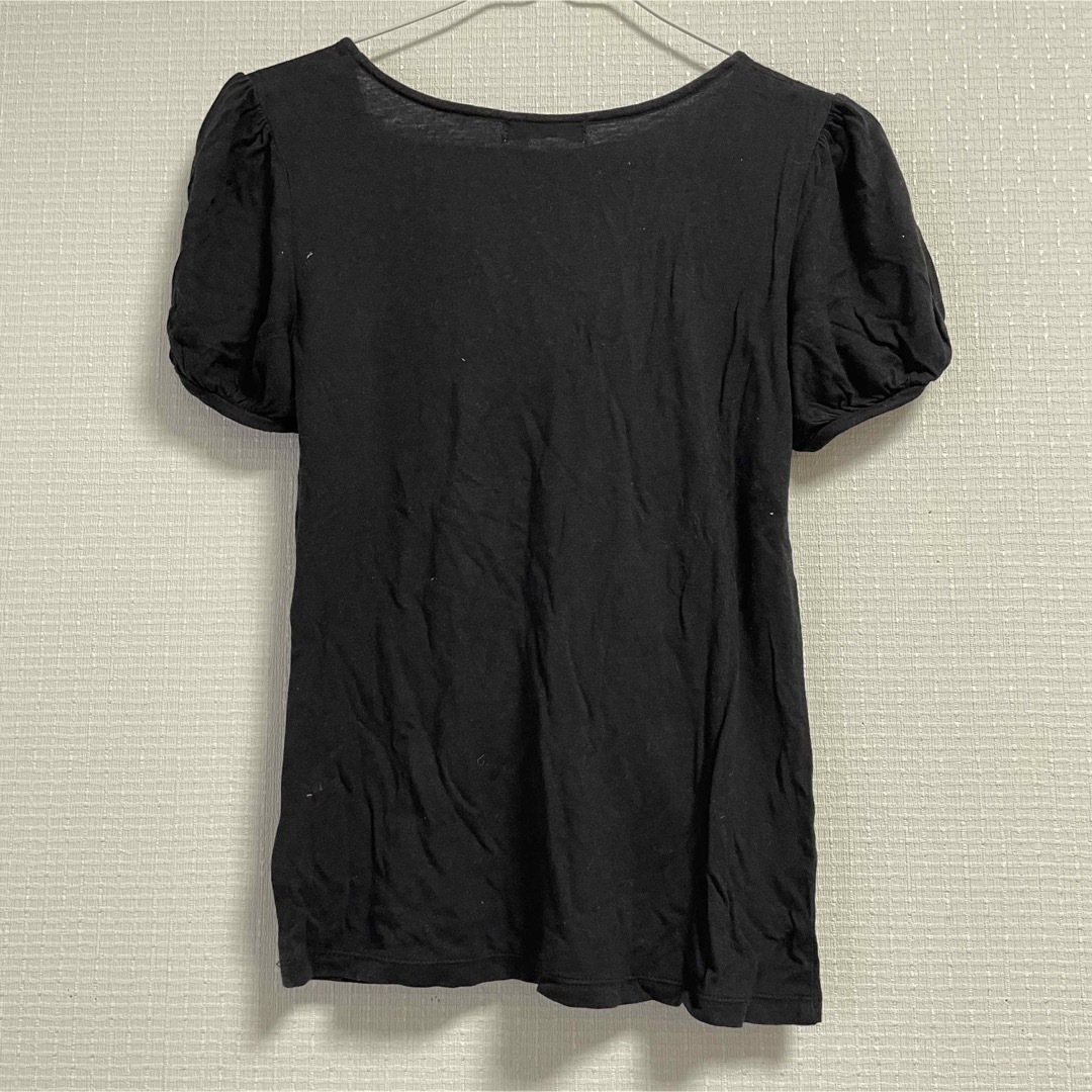 Tシャツ　ブラック　M リボン レディースのトップス(Tシャツ(半袖/袖なし))の商品写真