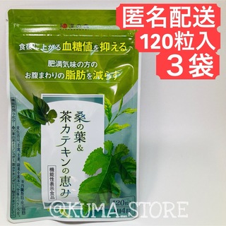 3袋 桑の葉&茶カテキンの恵み 120粒 健康食品 サプリメント めぐみ(その他)
