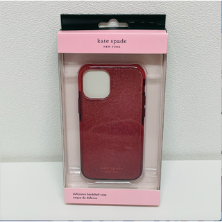 ケイトスペードニューヨーク(kate spade new york)の⭐️新品⭐️ケイトスペード iPhone12mini グリッター マゼンダ ラメ(iPhoneケース)