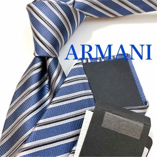 Giorgio Armani - 新品タグ付き ジョルジオアルマーニ ネクタイ ハイブランド ストライプ柄 光沢