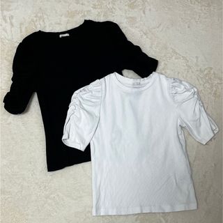 GU - GU レディースデザインTシャツ　ホワイトとブラックセット　Sサイズ