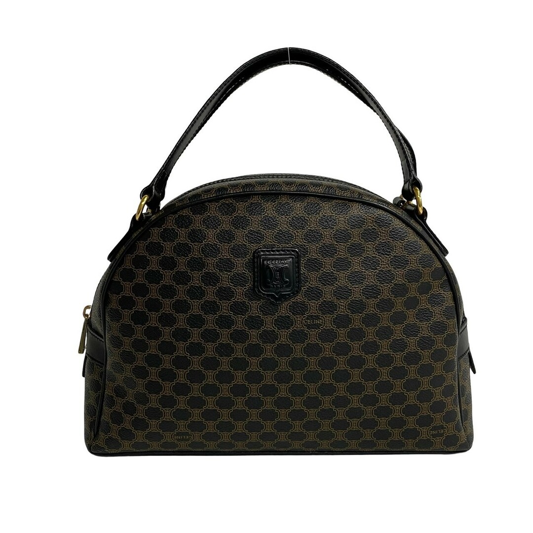 ほぼ未使用 CELINE セリーヌ ヴィンテージ マカダム ブラゾン トリオンフ 柄 レザー ハンドバッグ ミニ ボストンバッグ ブラック 31387 ほぼ未使用 CELINE セリーヌ ヴィンテージ マカダム ブラゾン トリオンフ 柄 レザー ハンドバッグ ミニ ボストンバッグ ブラック 31387