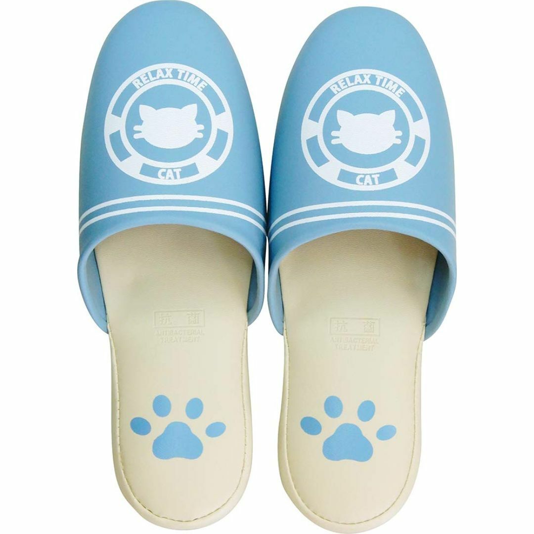 【色: ブルー】[FASPROJECT] トイレスリッパ かわいいネコ柄 (レデ レディースの靴/シューズ(その他)の商品写真