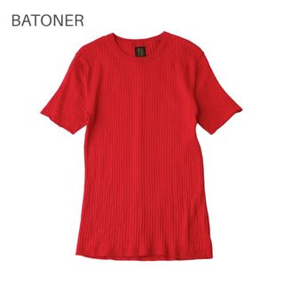 バトナー(BATONER)のBATONER コットンリブニット ショートスリーブ(ニット/セーター)