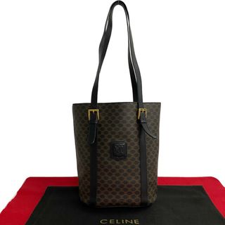 セリーヌ(celine)の極 美品 CELINE セリーヌ ヴィンテージ マカダム ブラゾン トリオンフ 柄 レザー トートバッグ セミ ショルダーバッグ ブラック 17231(トートバッグ)