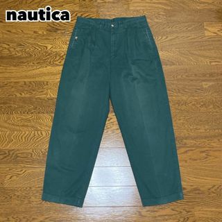 ノーティカ(NAUTICA)の90s nautica ノーティカ 2タック チノパン 6ポケット 無地 緑(チノパン)