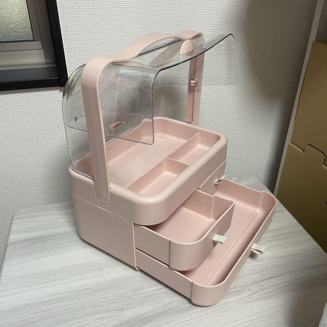 メイクボックス ピンク 大型大容量 shinamachi シナマチ 新品未使用 コスメ/美容のメイク道具/ケアグッズ(ボトル・ケース・携帯小物)の商品写真