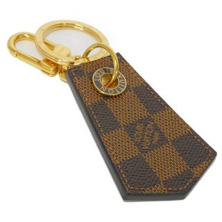 ルイヴィトン(LOUIS VUITTON)のLOUIS VUITTON ルイ・ヴィトン アンシャッペ ロゴ ブラウン キーリング バッグチャーム 市松模様 ダミエ エベヌ キーホルダー M67917(キーホルダー)