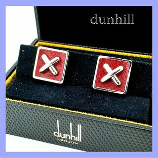 Dunhill - ダンヒル カフリンクス メンズ Xマーク スウィヴル クロス シルバー ボルドー