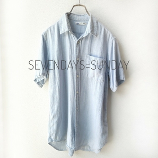SEVENDAYS=SUNDAY - セブンデイズサンデイ　メンズ　半袖シャツ　Ｌsize　コットン×リネン