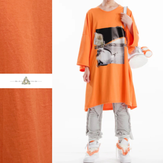 BALMUNG  プリントビッグTシャツ - オレンジ(Tシャツ/カットソー(半袖/袖なし))