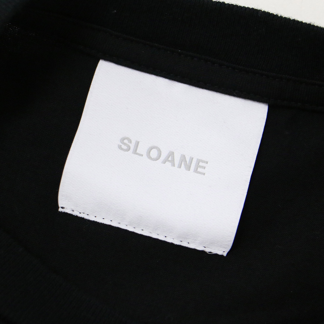 SLOANE スローン HAPPY PLUS STORE 別注 ワンピース 24春夏継続 ブラック 黒 サイズ:1(S) カットソー Tシャツ ロング マキシ ストレート クルーネック 半袖 ストレッチ スリット コットン コラボ トップス ドレス【レディース】【中古】 レディースのワンピース(ロングワンピース/マキシワンピース)の商品写真