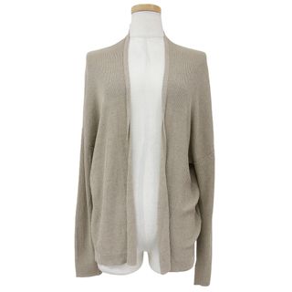 セオリーリュクス(Theory luxe)のtheory luxe セオリーリュクス ニット カーディガン ベージュ サイズ:38(M) ショート ミドル ノーカラー ボタンレス ハイゲージ リブ ラウンドヘム トップス セーター 長袖【レディース】【中古】(カーディガン)