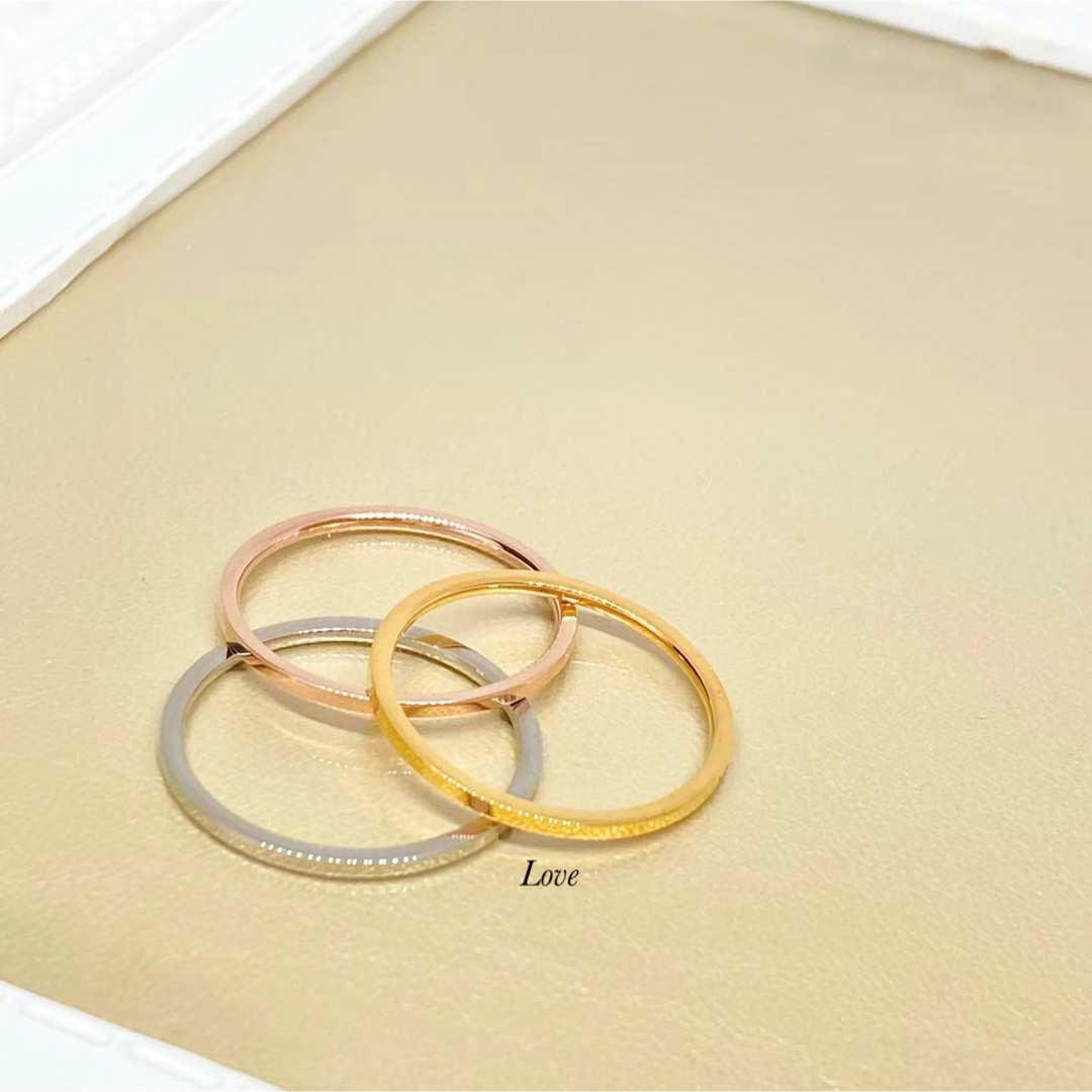 3点セット 1㎜ リング ステンレスリング ステンレス指輪 ピンキーリング レディースのアクセサリー(リング(指輪))の商品写真