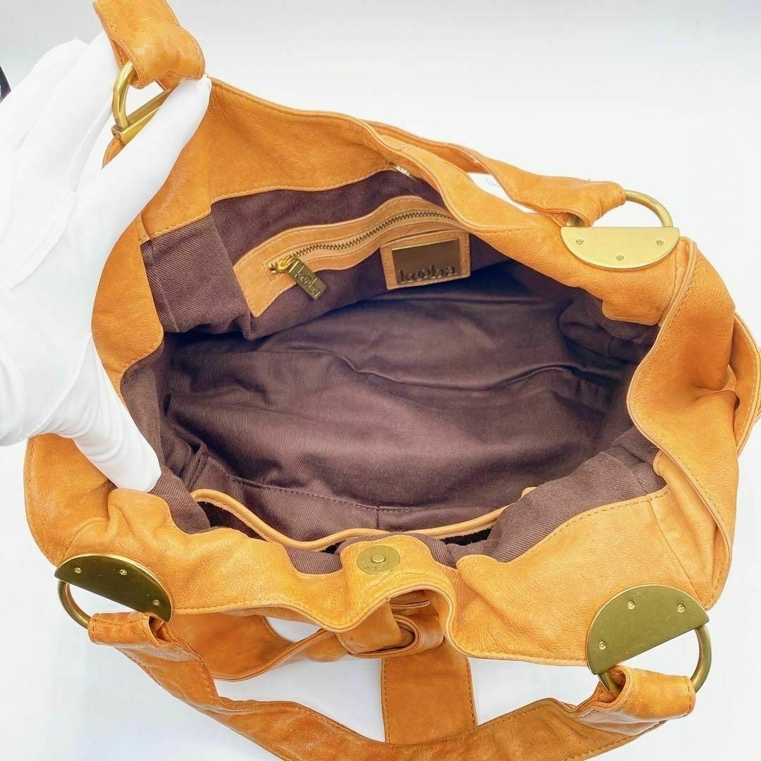 ★良品★　kooba クーバ　トートバッグ　ブラウン　キャメル　レザー レディースのバッグ(トートバッグ)の商品写真
