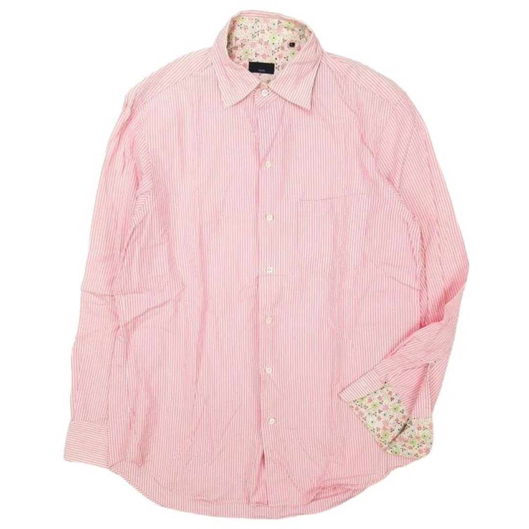 SHIPS(シップス)のシップス SHIPS ストライプ柄 シャツ 長袖 花柄 L ピンク メンズ メンズのトップス(シャツ)の商品写真