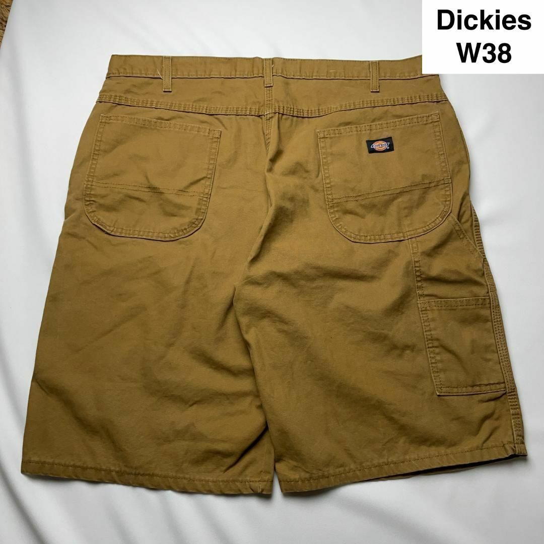 Dickies(ディッキーズ)のディッキーズw38ハーフパンツショートパンツワークパンツキャメルブラウン茶色古着 メンズのパンツ(ショートパンツ)の商品写真
