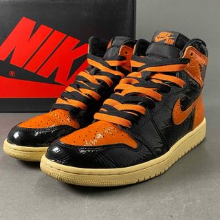 NIKE - 10e18 NIKE ナイキ AIR JORDAN 1 RETRO HIGH OG SHATTERED BACKBOARD 3.0 エアジョーダン レトロ ハイ ハイカットスニーカー 555088-028 27 オレンジ ブラック