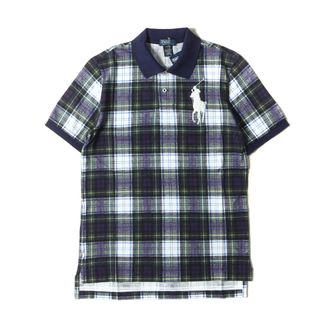 ポロラルフローレン(POLO RALPH LAUREN)の新品 POLO Ralph Lauren ポロ ラルフローレン ポロシャツ サイズ:BOYS L(メンズS位) タータンチェック ビッグポニー 鹿の子 半袖ポロシャツ グリーン ネイビー トップス カットソー【メンズ】(ポロシャツ)