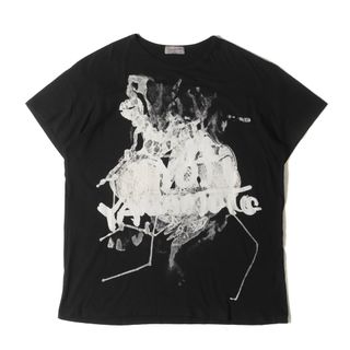 Yohji Yamamoto(Ys) ヨウジヤマモト Tシャツ サイズ:3 18SS グラフィック ロゴ バインダーネック 半袖Tシャツ ブラック 黒 日本製 トップス カットソー【メンズ】【中古】(Tシャツ/カットソー(半袖/袖なし))