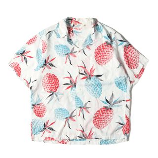 SUN SURF サンサーフ シャツ サイズ:M 11SS パイナップル柄 レーヨン アロハシャツ PINEAPPLE ホワイト 白 東洋 トップス ハワイアンシャツ カジュアル 半袖【メンズ】【中古】