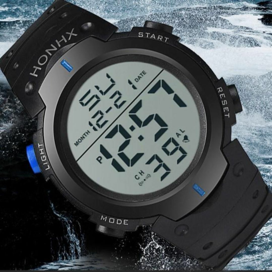 HONHX 腕時計 デジタル スポーツ　ウォッチ 3気圧防水　グリーン レディースのファッション小物(腕時計)の商品写真