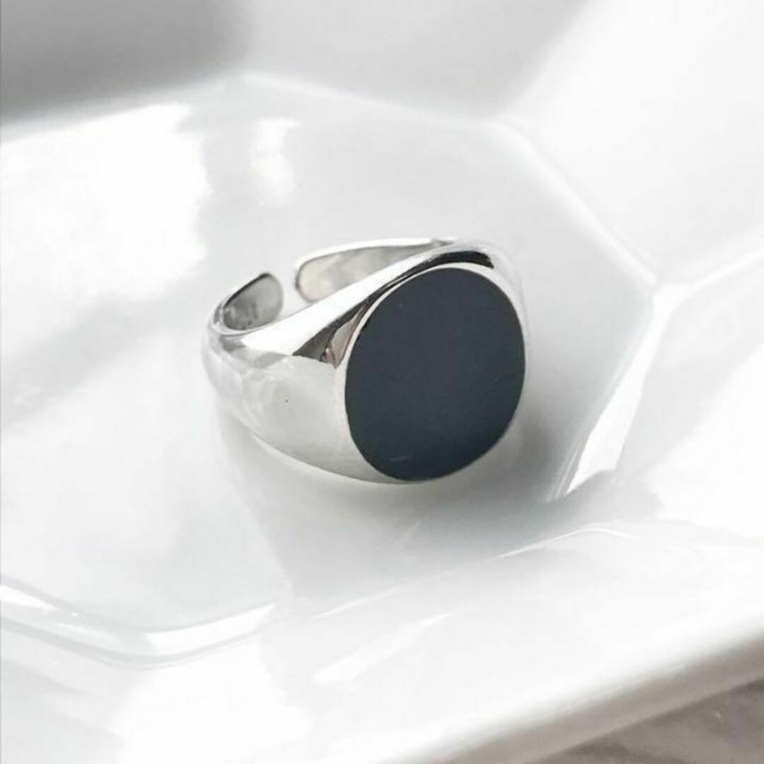 ブラック stone ring レディースのアクセサリー(リング(指輪))の商品写真