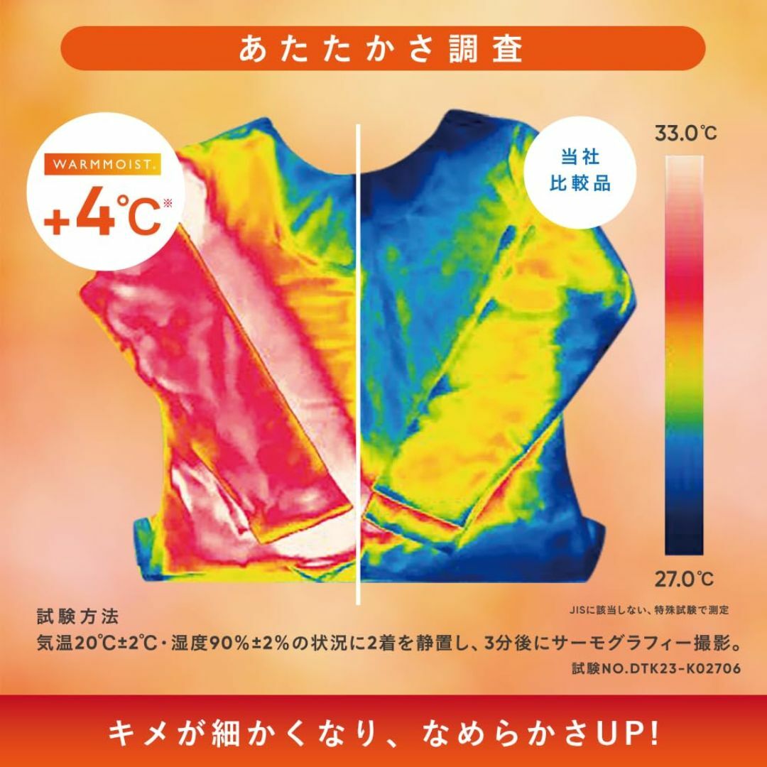 [Beisia] インナーシャツ WARMMOIST +４℃ 半袖 丸首 肌着  メンズのファッション小物(その他)の商品写真