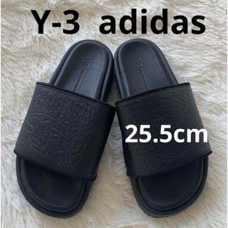 ワイスリー(Y-3)の新品 Y-3 ヨウジヤマモト 厚底 レザー スライド サンダル 黒 25.5cm(サンダル)