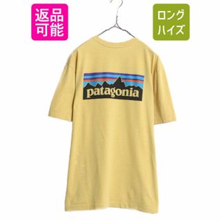 patagonia - 19年製 パタゴニア 両面 プリント 半袖 Tシャツ メンズ М / 古着 Patagonia アウトドア P6 ボックスロゴ バックプリント クルーネック 黄