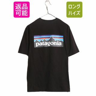 パタゴニア(patagonia)の21年製 パタゴニア 両面 プリント 半袖 Tシャツ メンズ XS / 古着 Patagonia アウトドア フィッツロイ P-6 バックプリント ボックスロゴ 黒(Tシャツ/カットソー(半袖/袖なし))