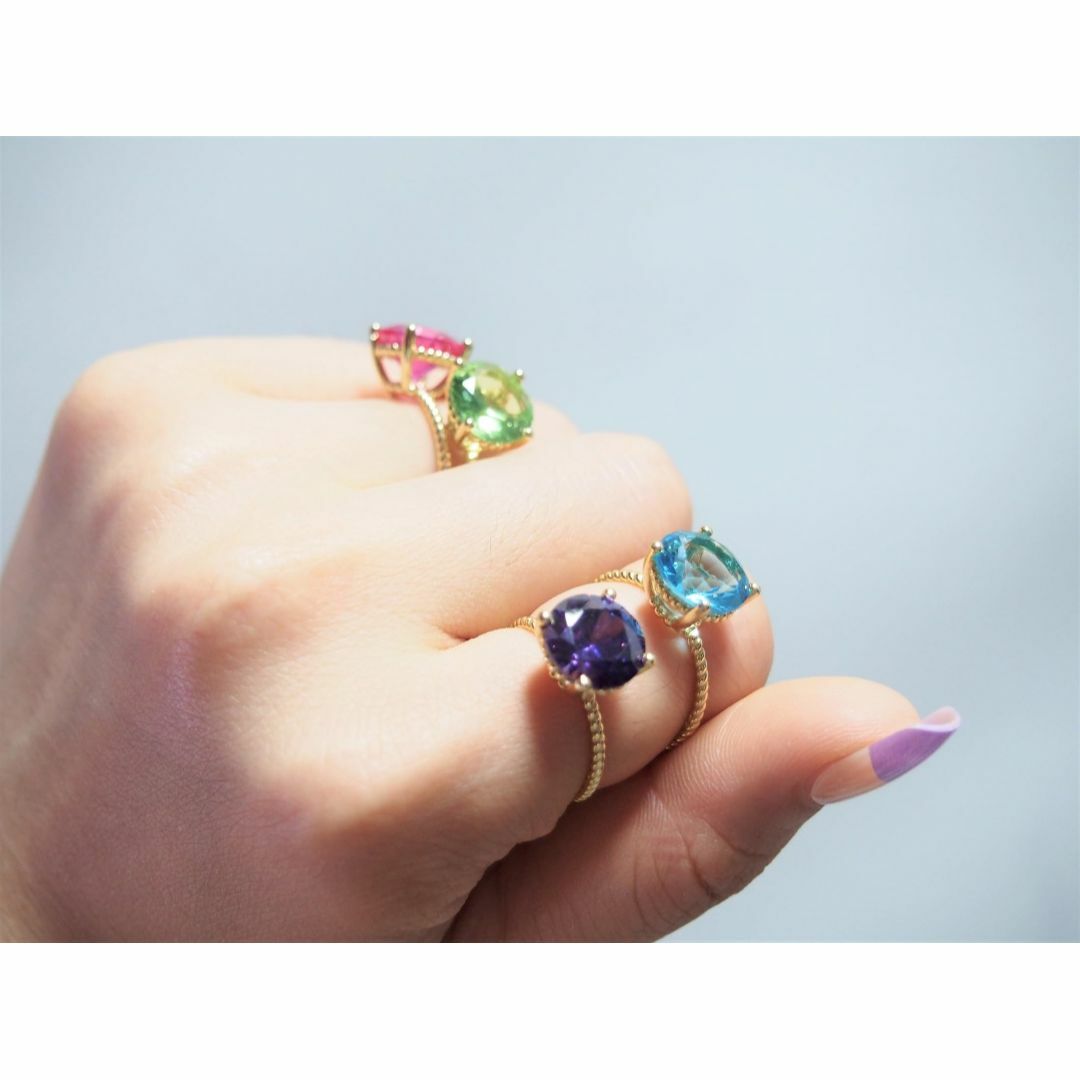 【色: パープル】[Bellitia Jewelry] リング キャンディーカラ レディースのアクセサリー(その他)の商品写真