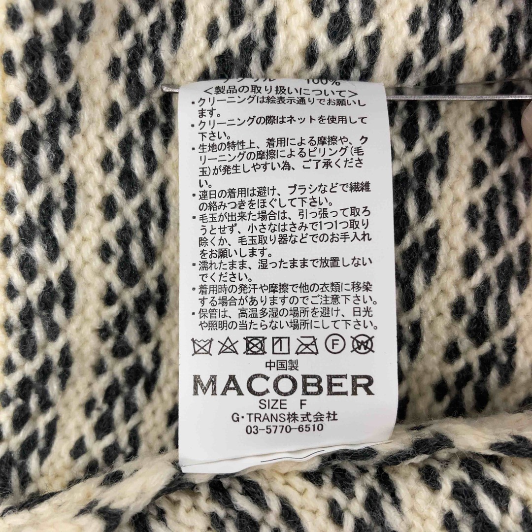 MACOBER マコバー メンズ ニット/セーター 白黒 tk メンズのトップス(ニット/セーター)の商品写真