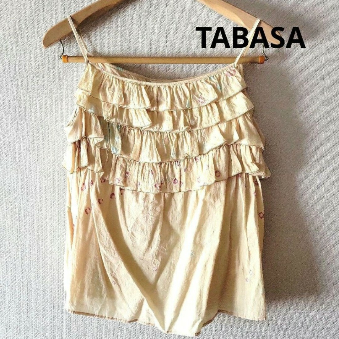 TABASA(タバサ)のTABASA　タバサ　トップス　キャミ　絞り　レイヤード　ノースリーブ レディースのトップス(キャミソール)の商品写真