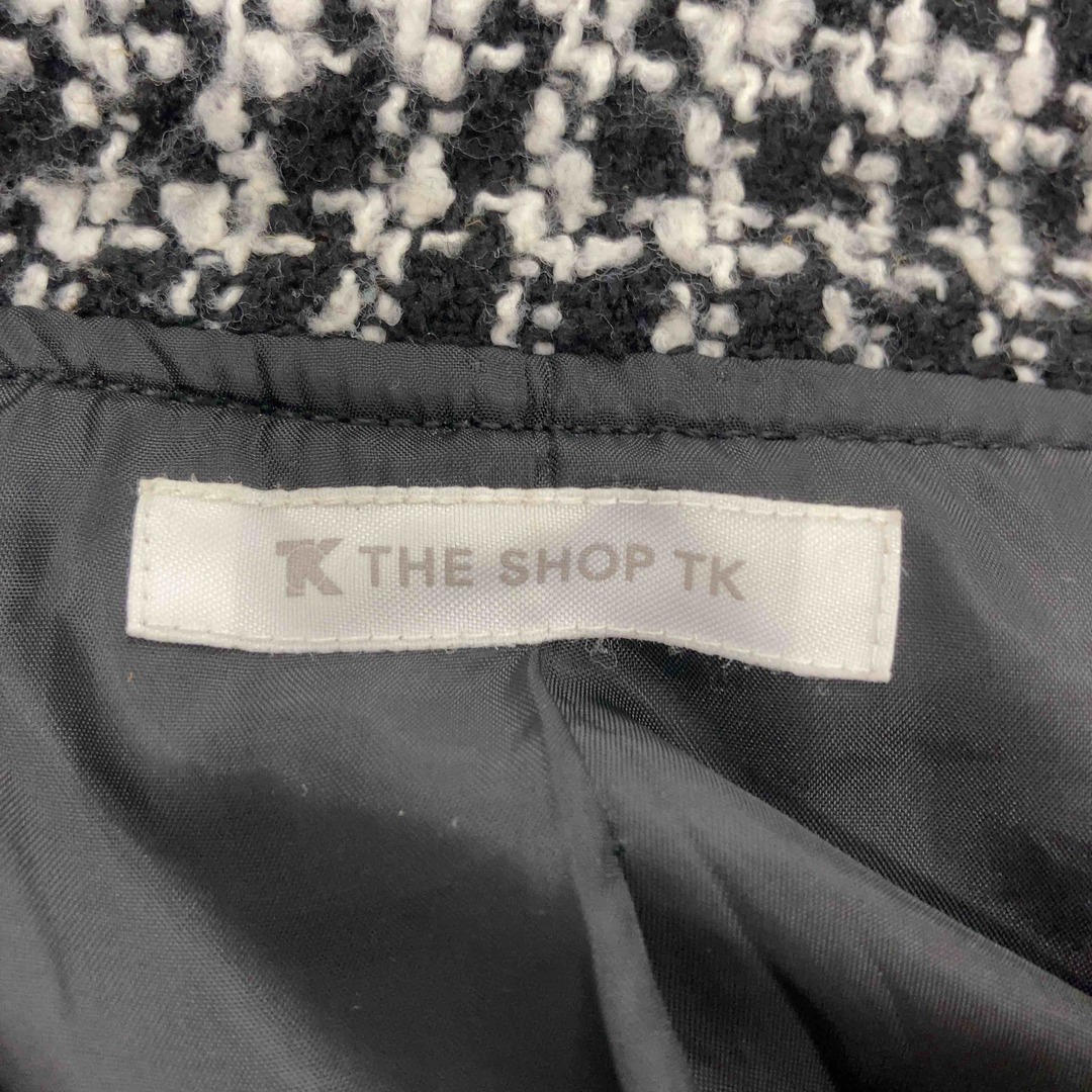 THE SHOP TK(ザショップティーケー)のTHE SHOP TK(THE SHOP TK MIXPICE) ザショップ(ザショップティーケーミクスパイス) レディース ピーコート ブラック ホワイト tk レディースのジャケット/アウター(ピーコート)の商品写真