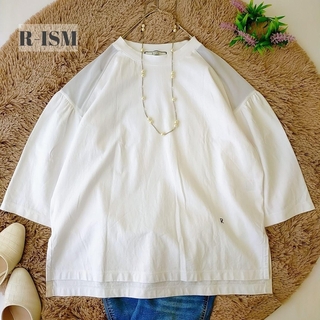 リズム　R-ISM　七分袖Tシャツ　カットソー　ゆったり　ホワイト(カットソー(長袖/七分))